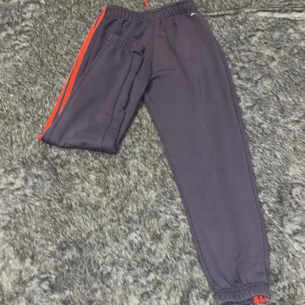 Adidas climalite grey orange striped boy jogger Sz L - Picture 5 of 10